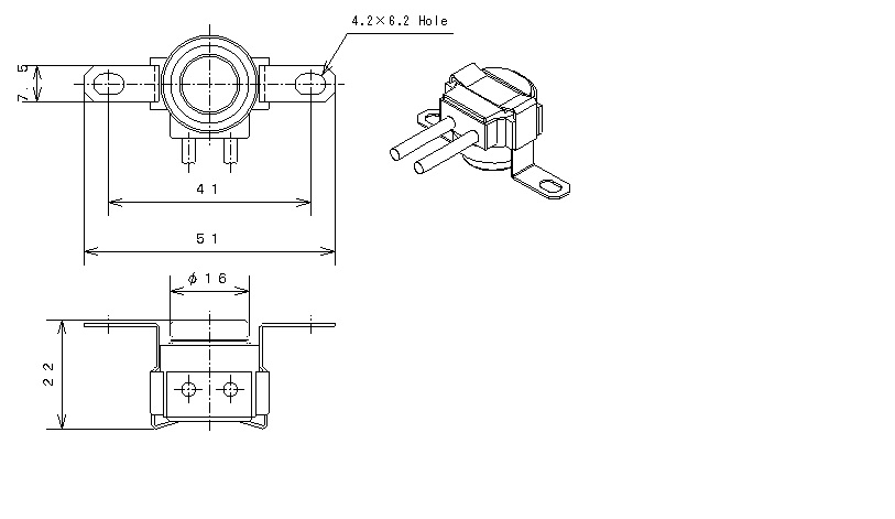 Type12 Phenol Case｜バイメタルサーモスタットの日本GT株式会社
